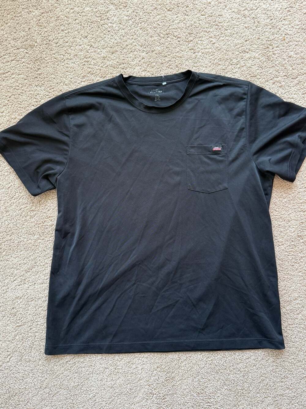 Genuine Dickies Men's Short Sleeve Performance Pocket T-Shirt, Black, 2XL